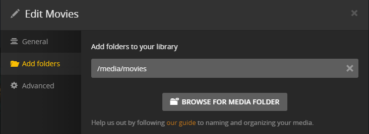 movies folders on plex